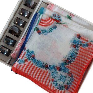 Antique Hermann Bauer Germany 835 Pure Silver Ring Holder Set Napkins Hankie